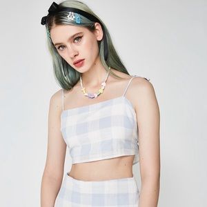 Dollskill baby blue plaid set SMALL